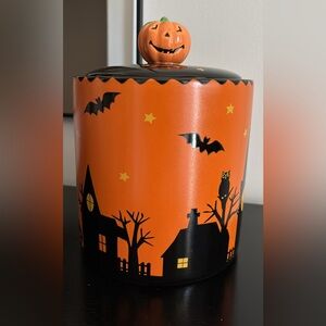 Spooky Halloween Orange and Black Jar